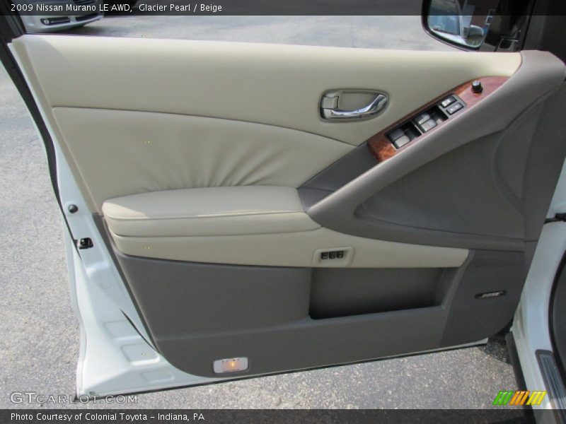 Glacier Pearl / Beige 2009 Nissan Murano LE AWD