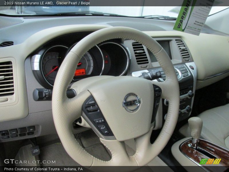 Glacier Pearl / Beige 2009 Nissan Murano LE AWD