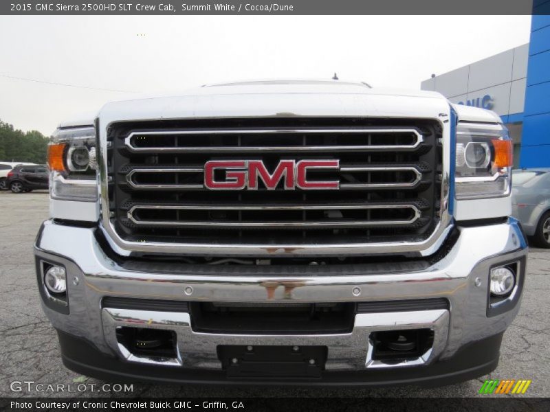 Summit White / Cocoa/Dune 2015 GMC Sierra 2500HD SLT Crew Cab