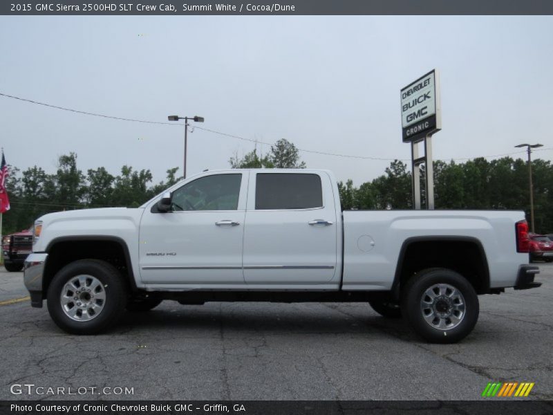 Summit White / Cocoa/Dune 2015 GMC Sierra 2500HD SLT Crew Cab