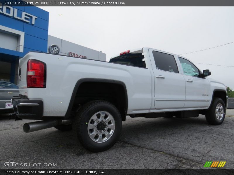 Summit White / Cocoa/Dune 2015 GMC Sierra 2500HD SLT Crew Cab