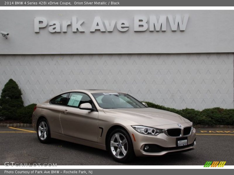 Orion Silver Metallic / Black 2014 BMW 4 Series 428i xDrive Coupe