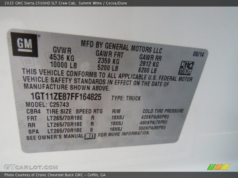 Summit White / Cocoa/Dune 2015 GMC Sierra 2500HD SLT Crew Cab