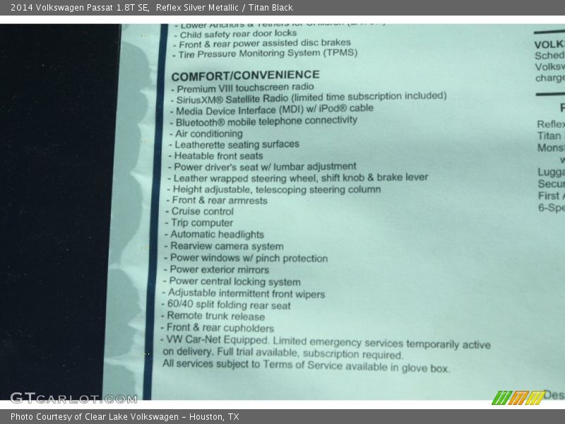 Reflex Silver Metallic / Titan Black 2014 Volkswagen Passat 1.8T SE
