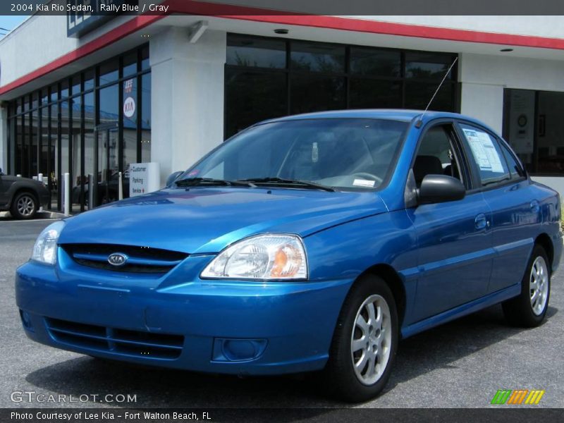 Rally Blue / Gray 2004 Kia Rio Sedan