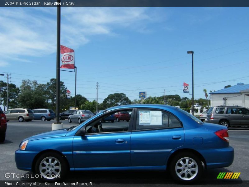 Rally Blue / Gray 2004 Kia Rio Sedan