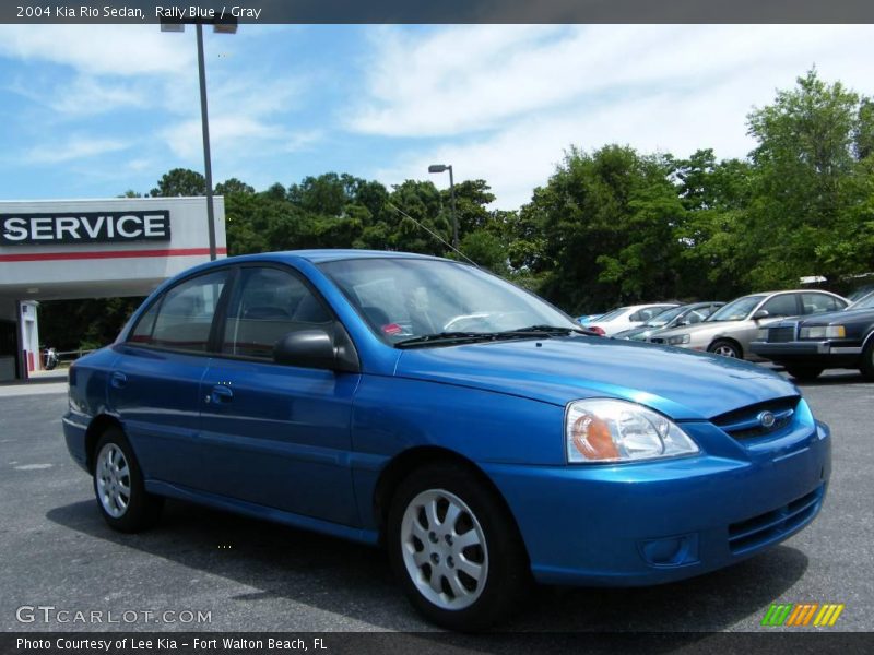 Rally Blue / Gray 2004 Kia Rio Sedan