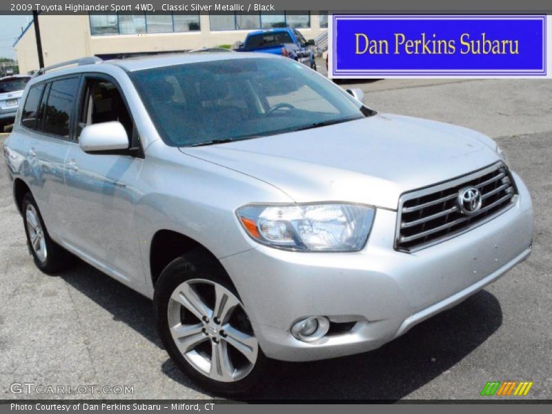 Classic Silver Metallic / Black 2009 Toyota Highlander Sport 4WD