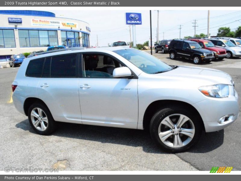 Classic Silver Metallic / Black 2009 Toyota Highlander Sport 4WD