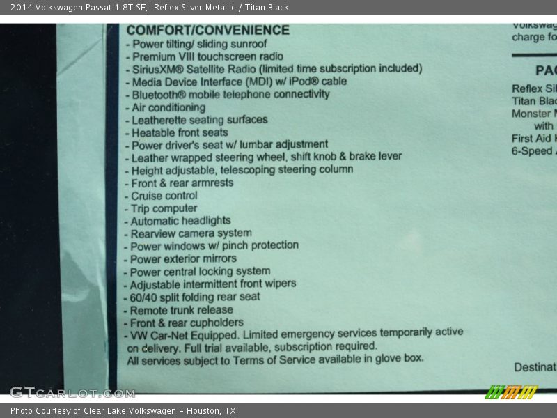 Reflex Silver Metallic / Titan Black 2014 Volkswagen Passat 1.8T SE