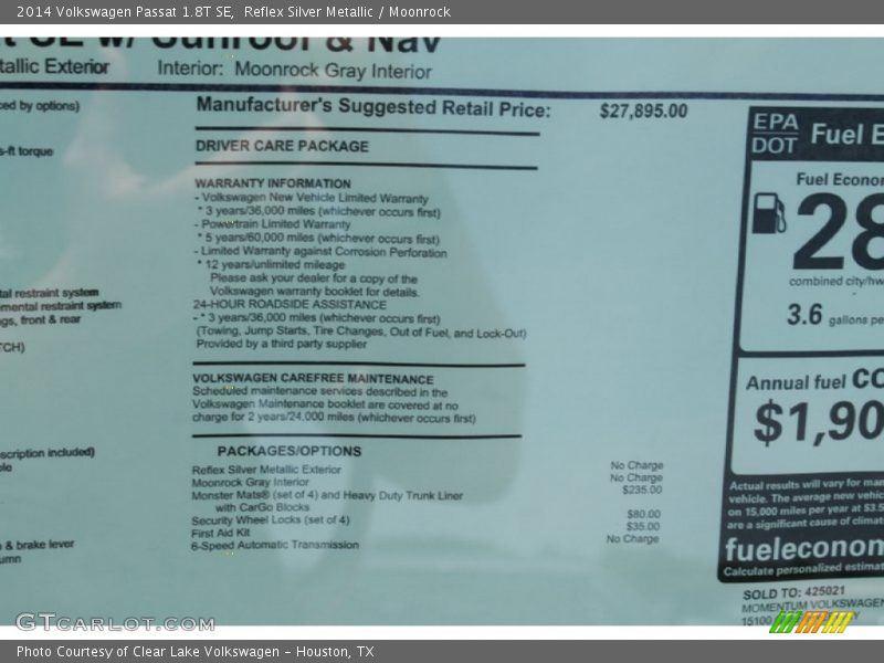 Reflex Silver Metallic / Moonrock 2014 Volkswagen Passat 1.8T SE