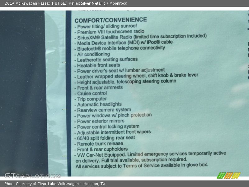 Reflex Silver Metallic / Moonrock 2014 Volkswagen Passat 1.8T SE