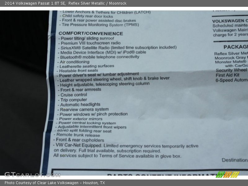 Reflex Silver Metallic / Moonrock 2014 Volkswagen Passat 1.8T SE
