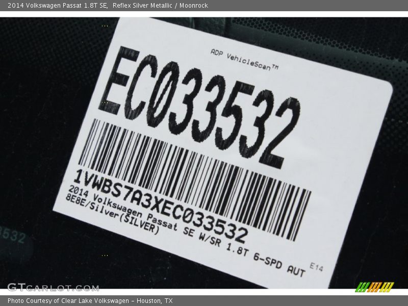 Reflex Silver Metallic / Moonrock 2014 Volkswagen Passat 1.8T SE