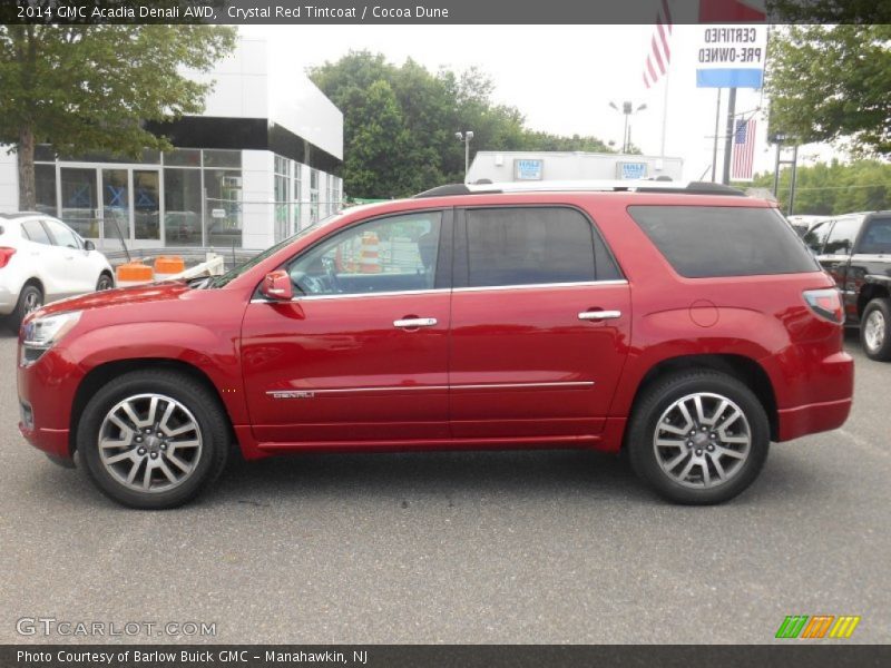 Crystal Red Tintcoat / Cocoa Dune 2014 GMC Acadia Denali AWD