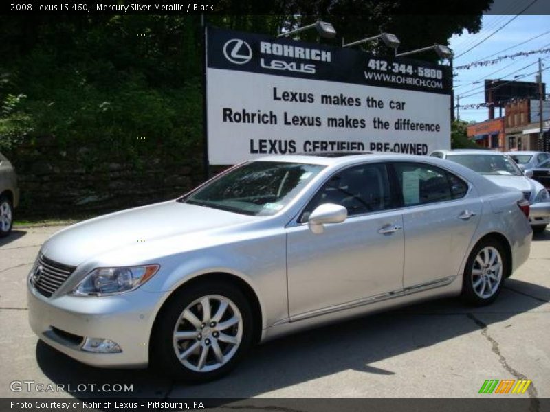Mercury Silver Metallic / Black 2008 Lexus LS 460