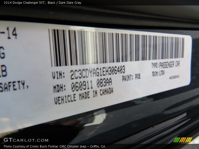 Black / Dark Slate Gray 2014 Dodge Challenger SXT