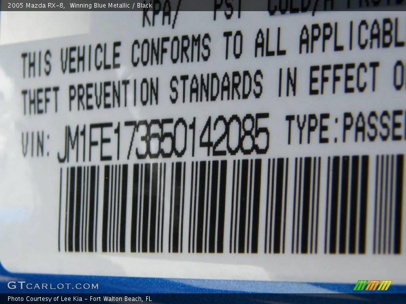 Winning Blue Metallic / Black 2005 Mazda RX-8