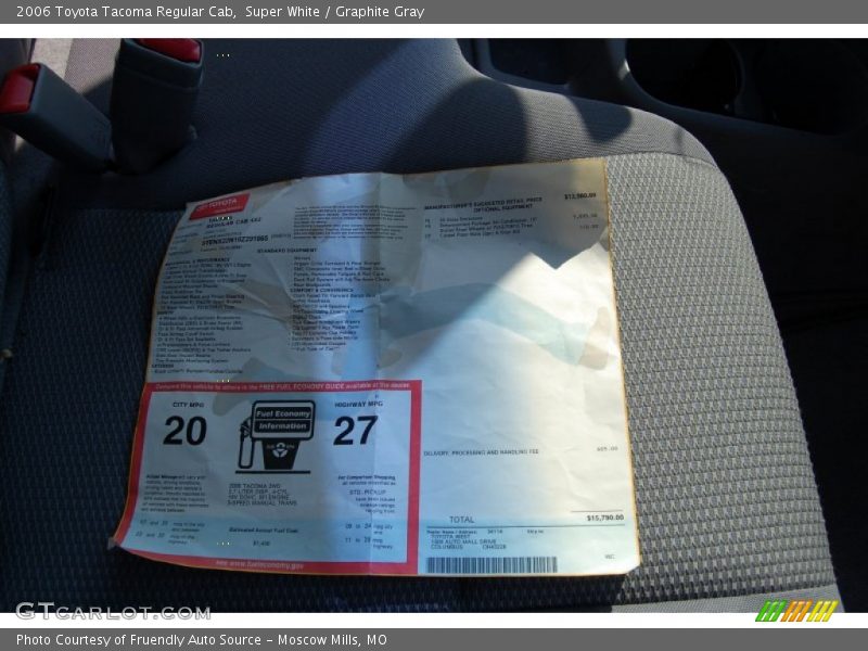 Super White / Graphite Gray 2006 Toyota Tacoma Regular Cab