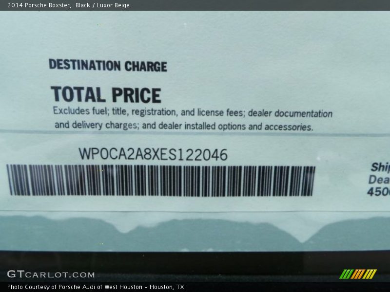 Black / Luxor Beige 2014 Porsche Boxster