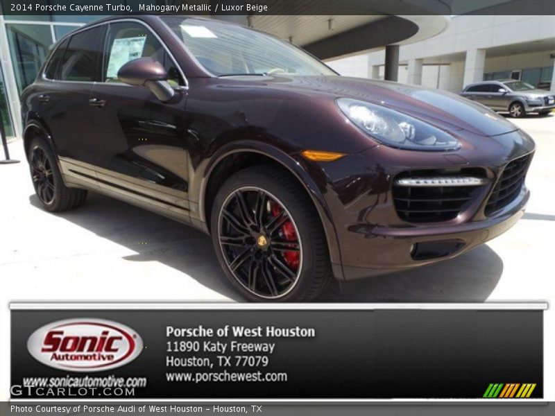 Mahogany Metallic / Luxor Beige 2014 Porsche Cayenne Turbo