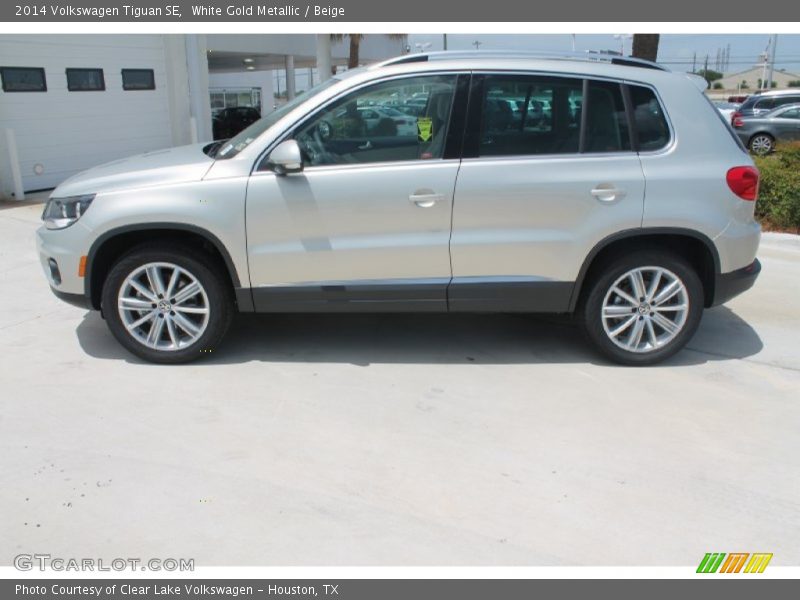 White Gold Metallic / Beige 2014 Volkswagen Tiguan SE