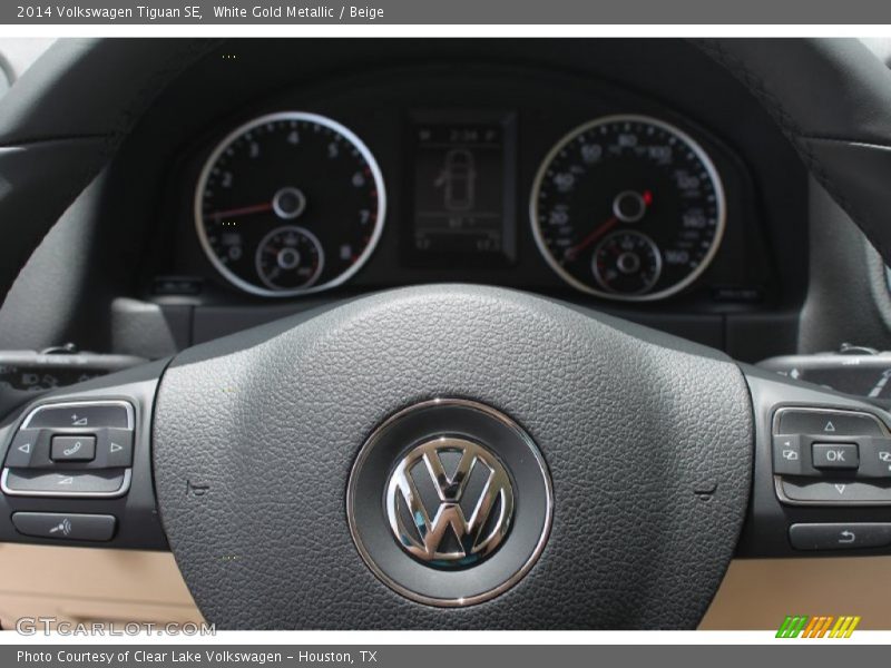 White Gold Metallic / Beige 2014 Volkswagen Tiguan SE
