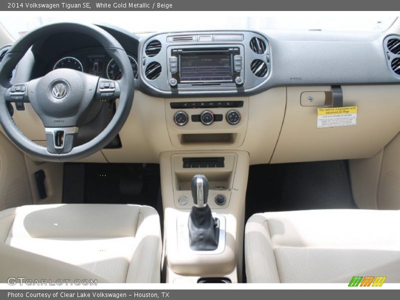 White Gold Metallic / Beige 2014 Volkswagen Tiguan SE