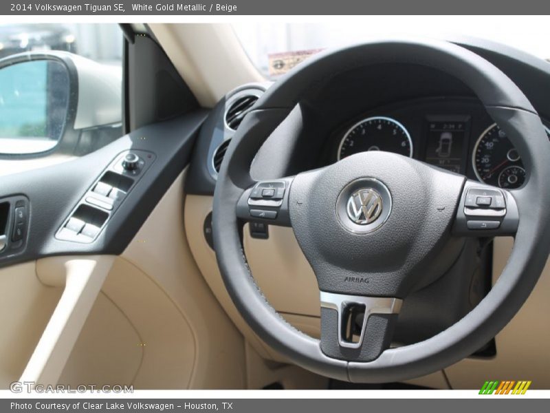 White Gold Metallic / Beige 2014 Volkswagen Tiguan SE