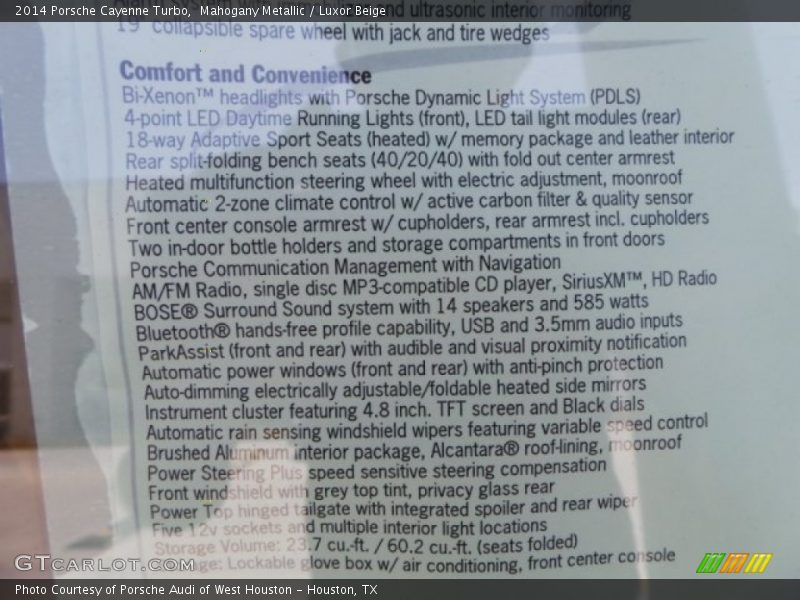 Mahogany Metallic / Luxor Beige 2014 Porsche Cayenne Turbo