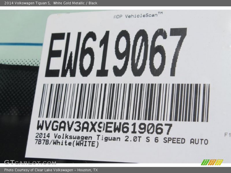 White Gold Metallic / Black 2014 Volkswagen Tiguan S
