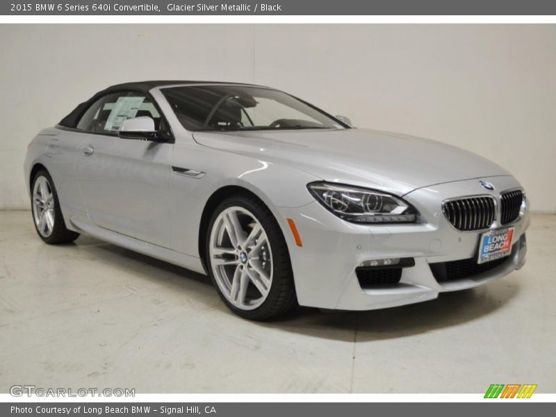 Glacier Silver Metallic / Black 2015 BMW 6 Series 640i Convertible