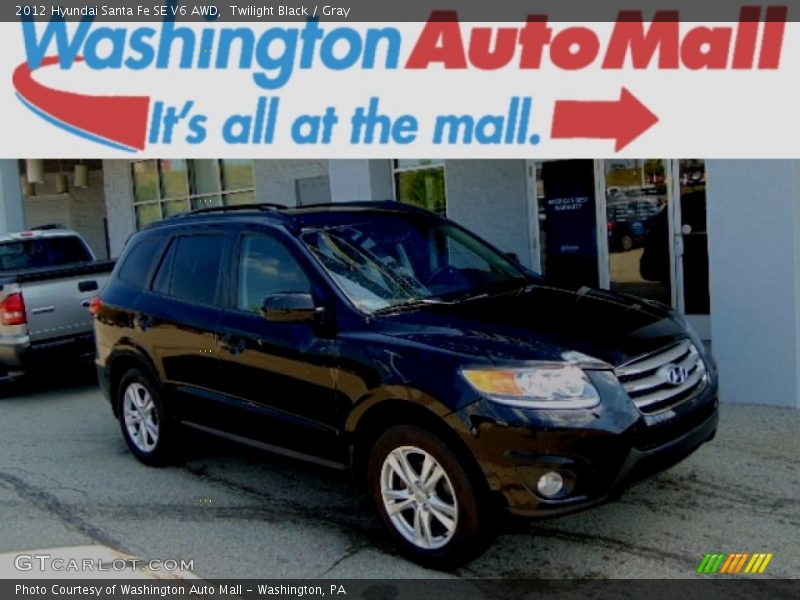 Twilight Black / Gray 2012 Hyundai Santa Fe SE V6 AWD