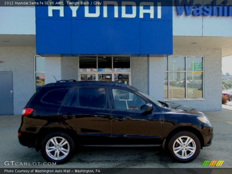 Twilight Black / Gray 2012 Hyundai Santa Fe SE V6 AWD