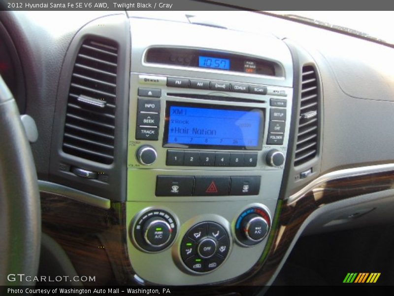 Twilight Black / Gray 2012 Hyundai Santa Fe SE V6 AWD