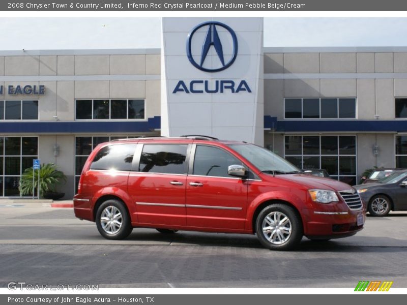 Inferno Red Crystal Pearlcoat / Medium Pebble Beige/Cream 2008 Chrysler Town & Country Limited