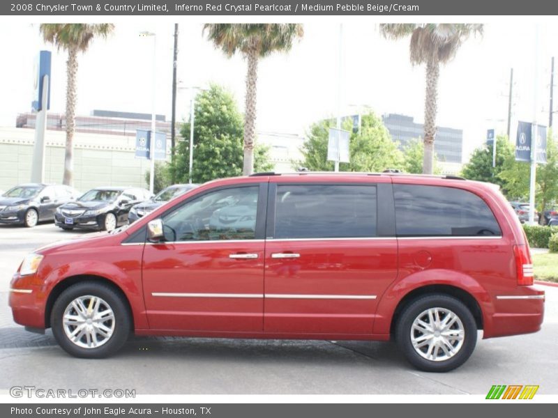 Inferno Red Crystal Pearlcoat / Medium Pebble Beige/Cream 2008 Chrysler Town & Country Limited