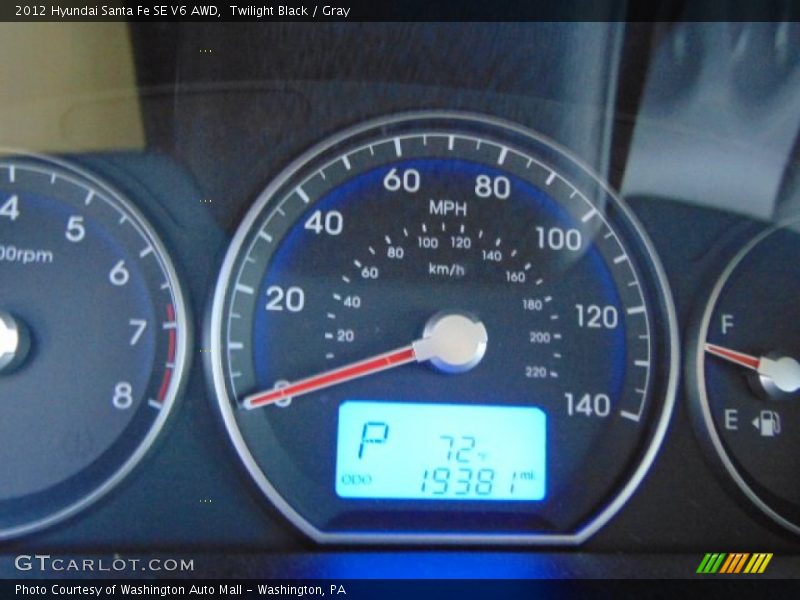 Twilight Black / Gray 2012 Hyundai Santa Fe SE V6 AWD