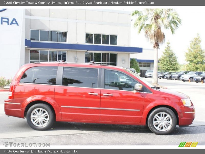 Inferno Red Crystal Pearlcoat / Medium Pebble Beige/Cream 2008 Chrysler Town & Country Limited