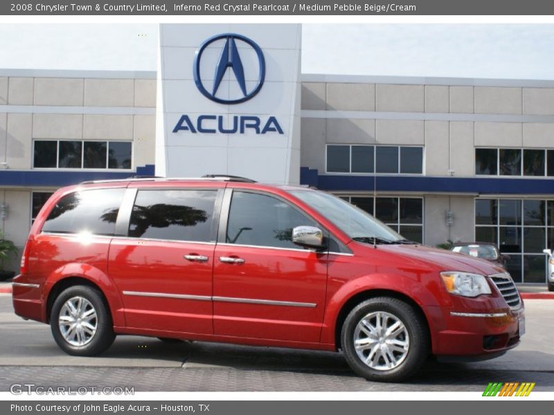 Inferno Red Crystal Pearlcoat / Medium Pebble Beige/Cream 2008 Chrysler Town & Country Limited