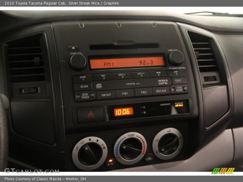 Controls of 2010 Tacoma Regular Cab