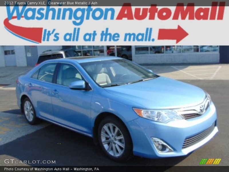 Clearwater Blue Metallic / Ash 2012 Toyota Camry XLE
