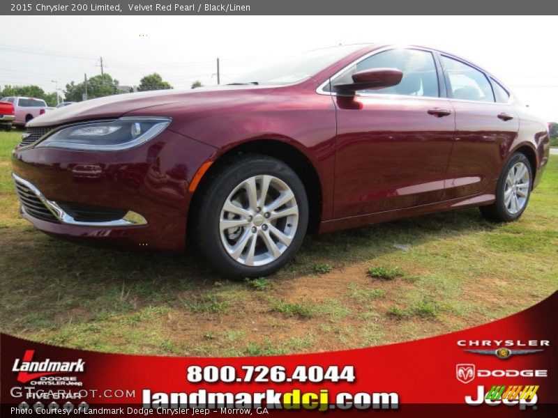 Velvet Red Pearl / Black/Linen 2015 Chrysler 200 Limited