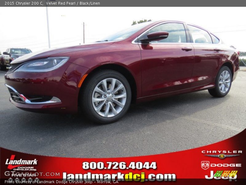 Velvet Red Pearl / Black/Linen 2015 Chrysler 200 C