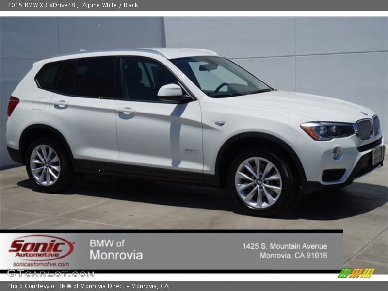 Alpine White / Black 2015 BMW X3 xDrive28i