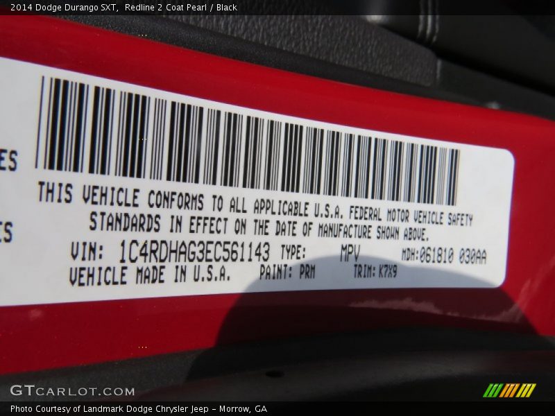Redline 2 Coat Pearl / Black 2014 Dodge Durango SXT
