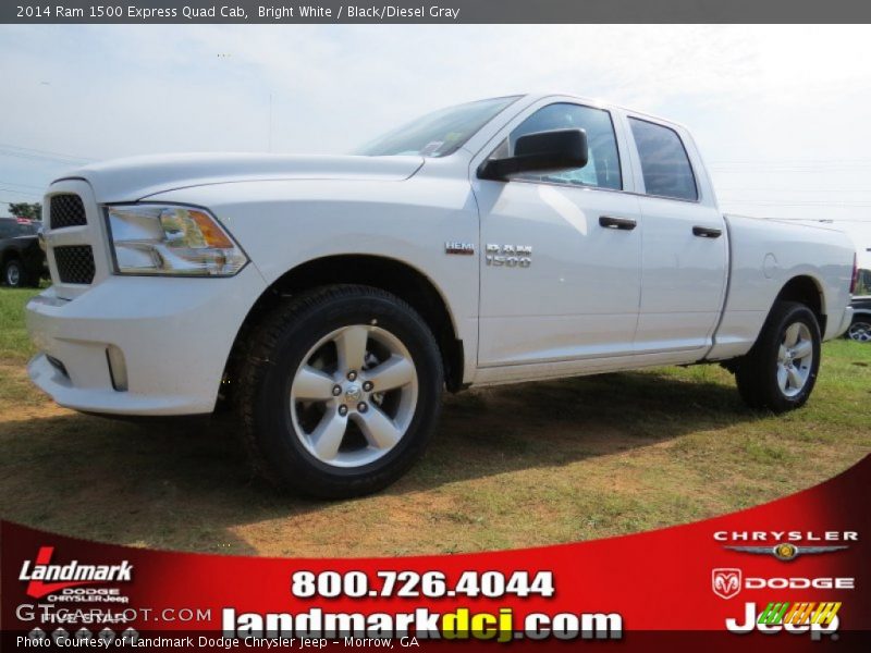 Bright White / Black/Diesel Gray 2014 Ram 1500 Express Quad Cab