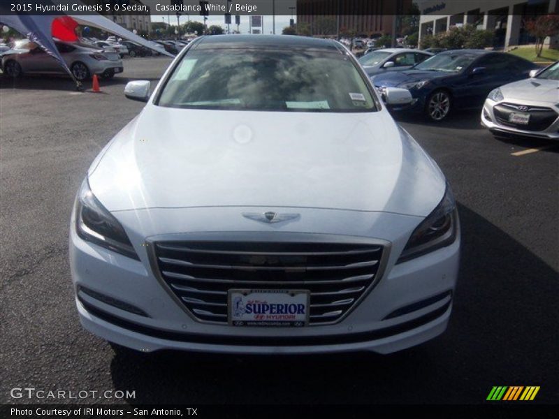 Casablanca White / Beige 2015 Hyundai Genesis 5.0 Sedan