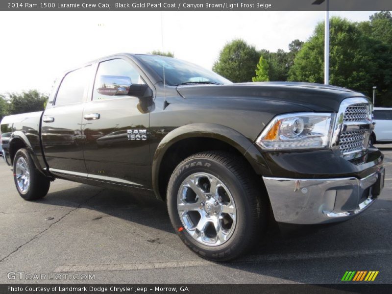 Black Gold Pearl Coat / Canyon Brown/Light Frost Beige 2014 Ram 1500 Laramie Crew Cab