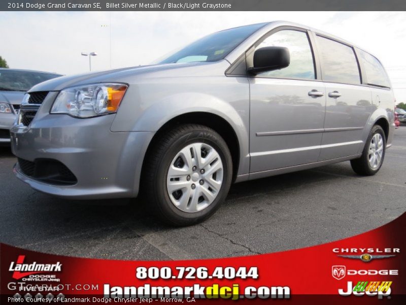 Billet Silver Metallic / Black/Light Graystone 2014 Dodge Grand Caravan SE